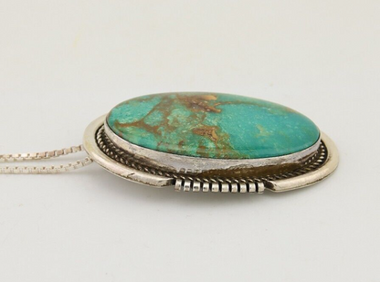 Navajo Necklace 925 Silver Blue Turquoise Artist Signed Doug Zachary C.80's