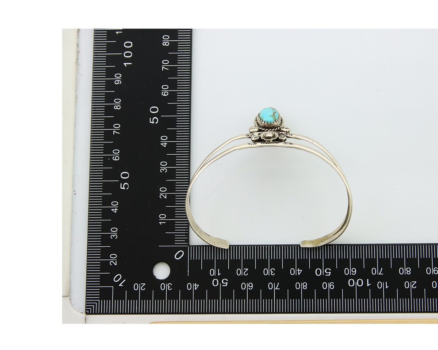 Navajo Cuff Bracelet 925 Silver Turquoise Cuff Native American Artist C.80's