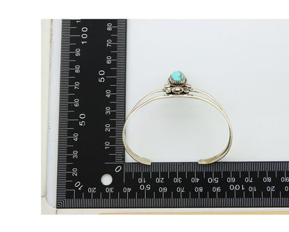 Navajo Cuff Bracelet 925 Silver Turquoise Cuff Native American Artist C.80's