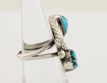 Navajo Ring 925 Silver Blue Turquoise Signed E Spencer C.80's