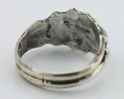 Navajo Ring 925 Silver Blue Turquoise Artist Signed SkyStone Creations C.80's