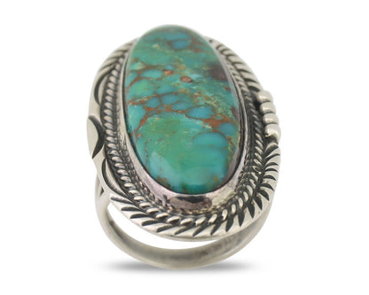 Navajo Ring 925 Silver Blue Turquoise Artist Signed William Denetdale C.80's