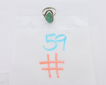 Navajo Ring 925 Silver Kingman Turquoise Artist Signed Rabbit Sticks C.80's