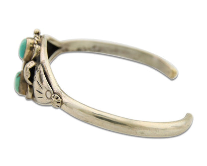 Navajo Bracelet 925 Silver Cuff Turquoise Handmade Native Artist C.80's