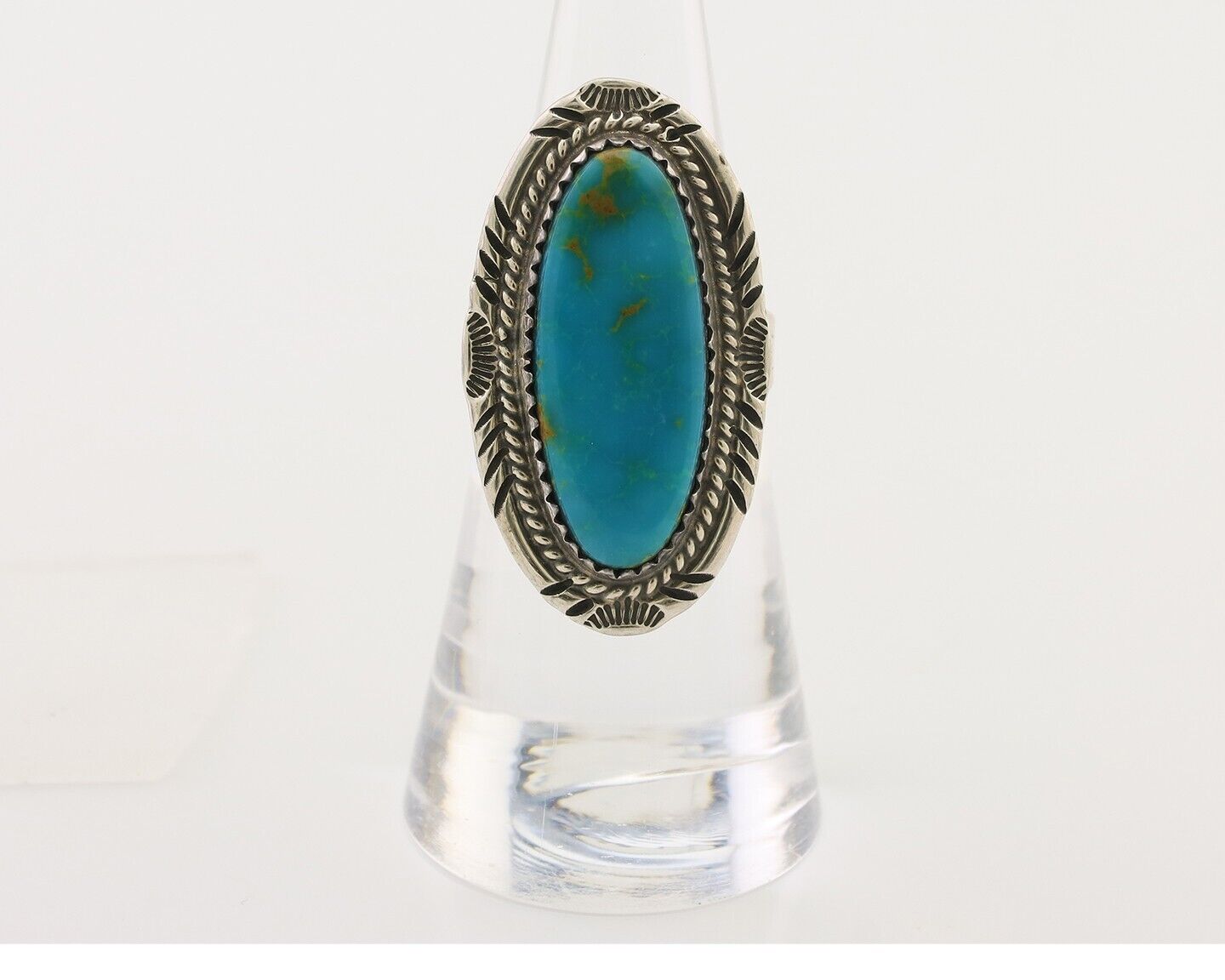 Navajo Ring 925 Silver Blue Turquoise Native Artist Signed M Begay C.80's