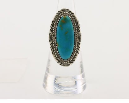 Navajo Ring 925 Silver Blue Turquoise Native Artist Signed M Begay C.80's