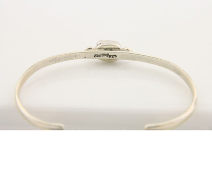 Navajo Bracelet .925 Silver Natural Red Coral Cuff Native American Artist C.80's