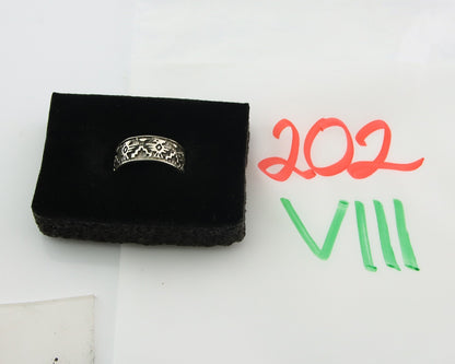 Navajo Band Ring Sterling Silver Vintage Authentic Signed BSM Size 5.0