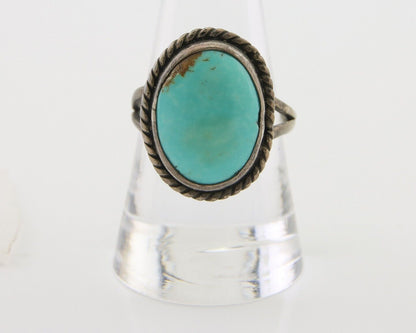Navajo Handmade Ring 925 Silver Natural Turquoise Native Artist C.80's