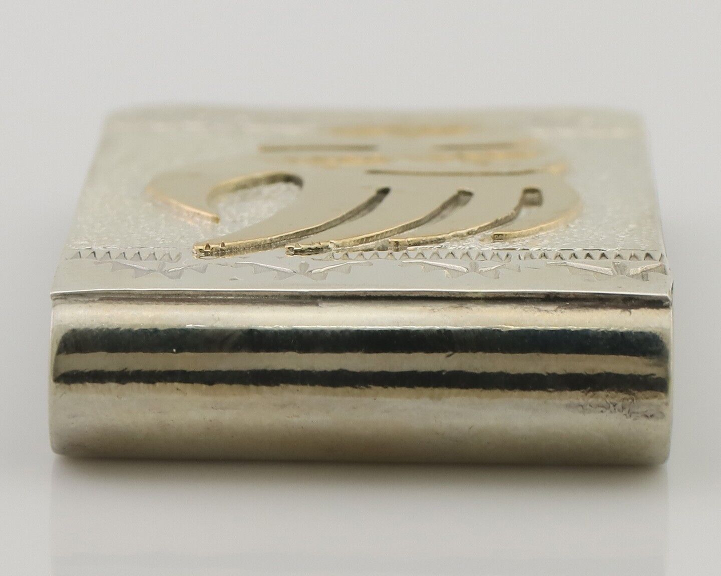 Navajo Money Clip .925 Silver Gold Plate & .999 Nickle Native Artist C.80's