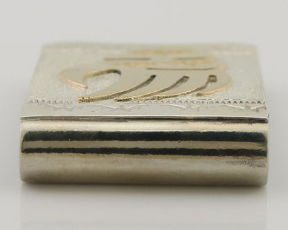 Navajo Money Clip .925 Silver Gold Plate & .999 Nickle Native Artist C.80's