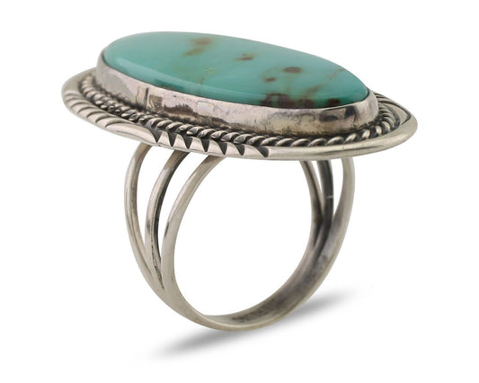 Navajo Ring 925 Silver Natural Turquoise Artist Signed William Denetdale C.80's