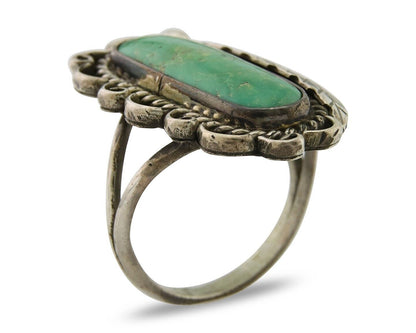 Navajo Ring .925 Sterling Blue Turquoise Artist Signed R Yazzie C.80's