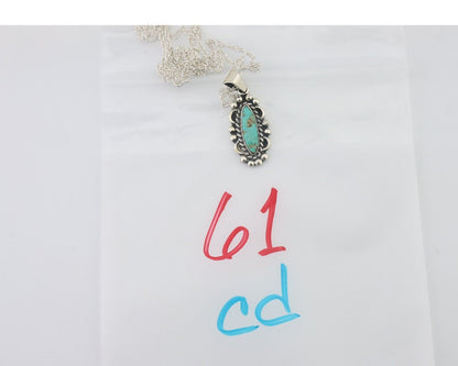 Navajo Necklace 925 Silver Natural Turquoise Native American Artist C.80's