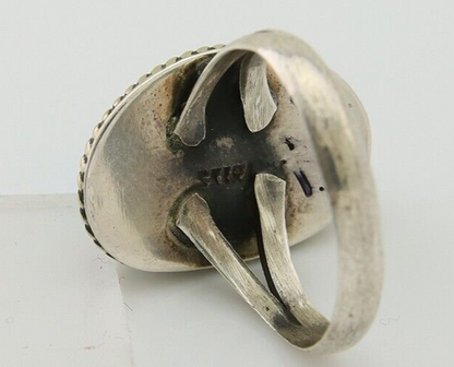 Navajo Ring 925 Sterling Silver Turquoise Native American Artist C.80's
