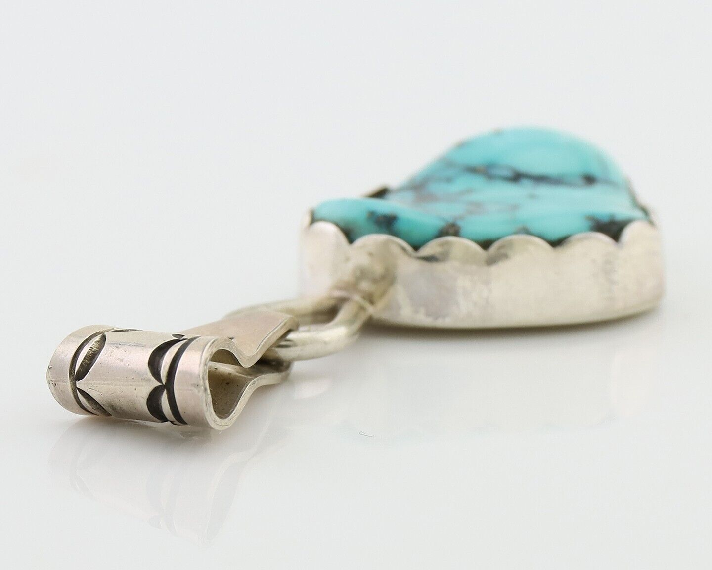 Navajo Necklace Pendant 925 Silver Turquoise Artist Tony Guerro C.80's