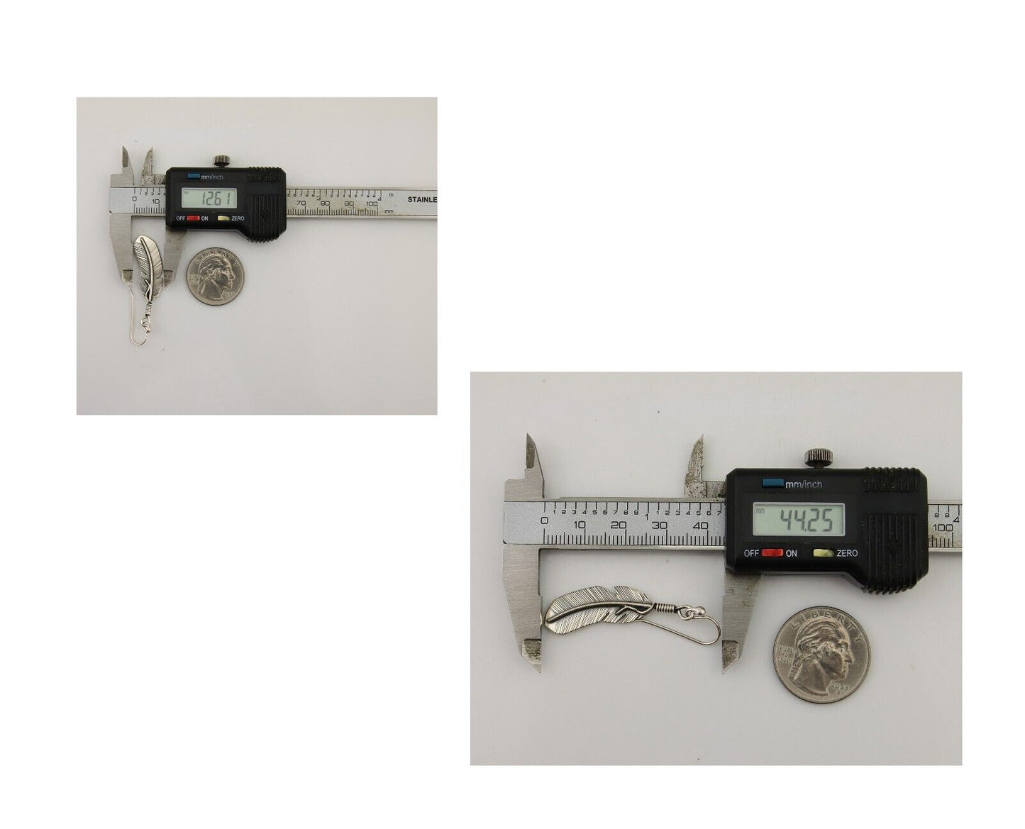 Navajo Eagle Feather Dangle Earrings 925 Silver Native American Artist C.80's