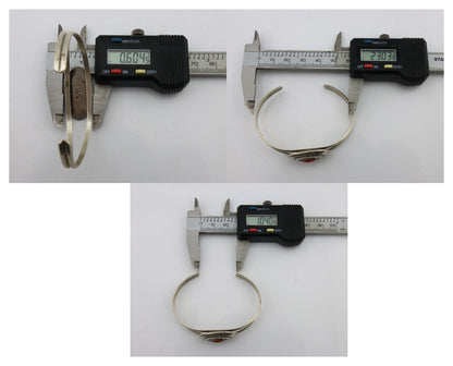 Navajo Bracelet 925 Silver Natural Red Coral Artist Signed AR ARROW C.80's