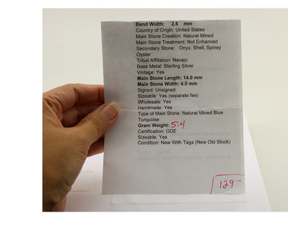 Navajo Ring 925 Silver Turquoise Shell Onyx Spiney Oyster Native Artist C80's