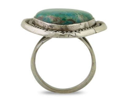 Navajo Ring 925 Silver Blue Turquoise Native American Artist C.80's