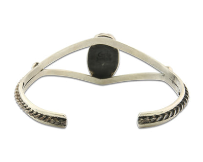 Vintage Navajo Bracelet 925 Silver Turquoise Tranditional Handmade Signed Gecko