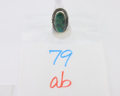 Navajo Ring 925 Silver Blue Turquoise Artist Signed William Denetdale C.80's