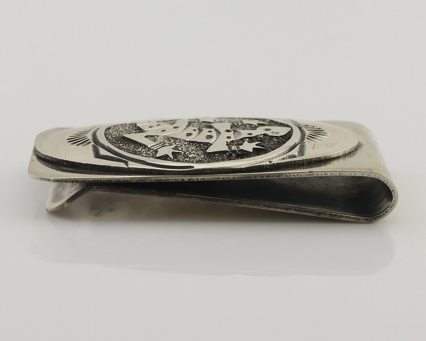 Navajo Lizard Money Clip .925 Silver & .999 Nickle Signed Gibson Gene C.80's