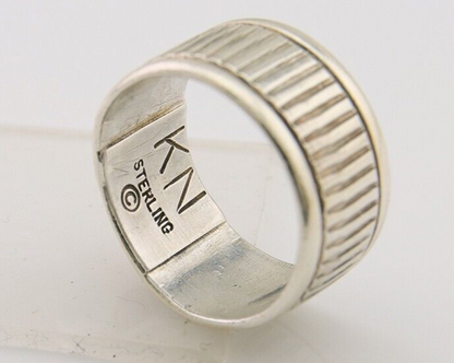 Navajo Handmade Ring 925 Silver & Gold Signed Kee Nataani C.80's