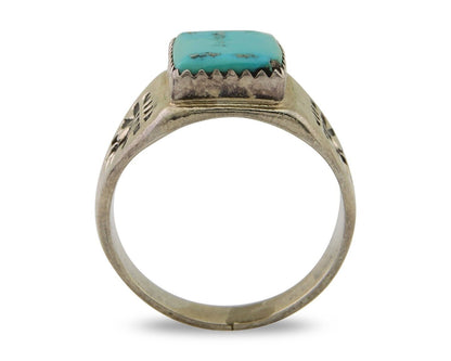 Navajo Handmade Ring 925 Silver Turquoise Native Artist C.80's