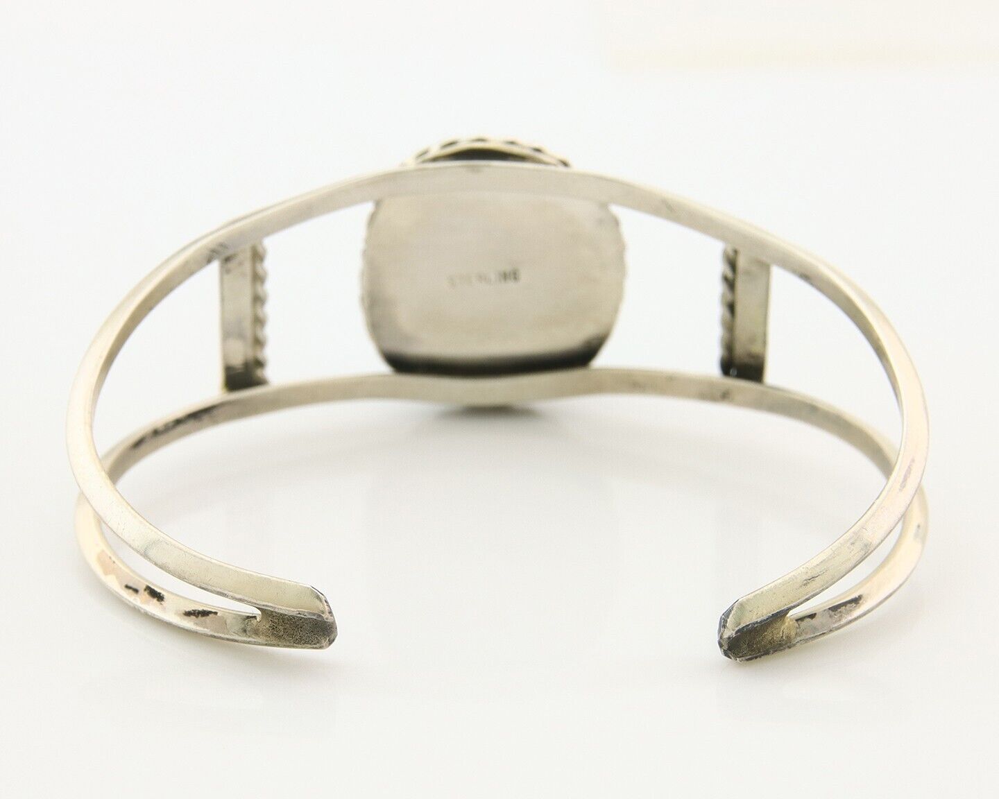 Navajo Bracelet 925 Silver Natural Blue Turquoise Native American Artist C.80s