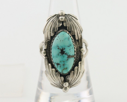 Navajo Ring 925 Silver Beautiful Blue Turquoise Stone Signed GR C.80's