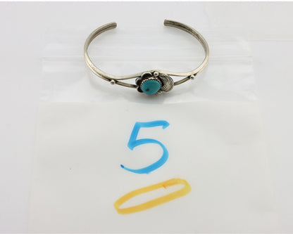 Navajo Handmade Bracelet 925 Silver Natural Blue Turquoise Native American C80s