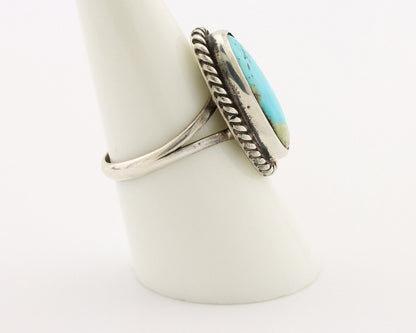 Navajo Ring 925 Silver Kingman Turquoise Artist Signed M Montoya C.80's