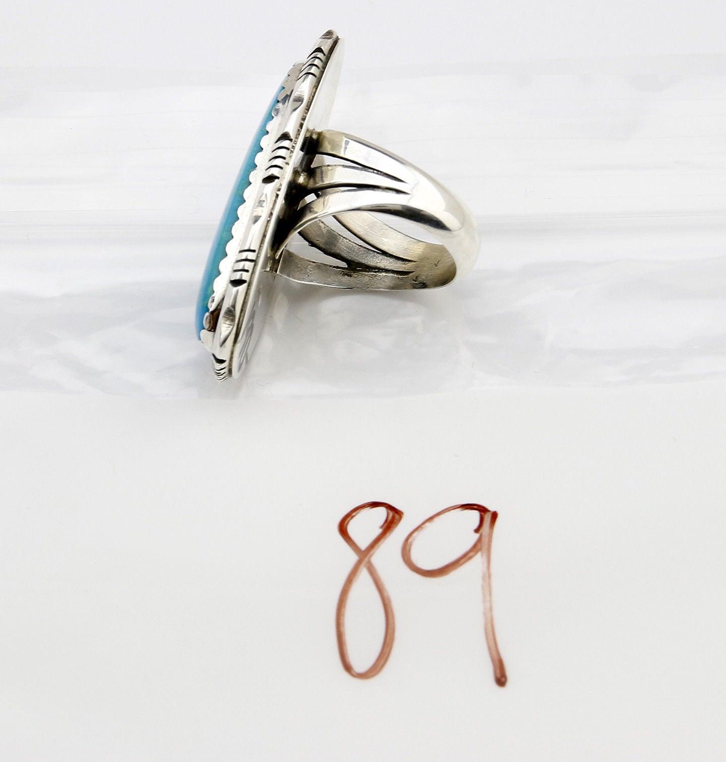 Large Navajo Museum Quality Handmade .925 Solid Silver Natural Turquoise Ring