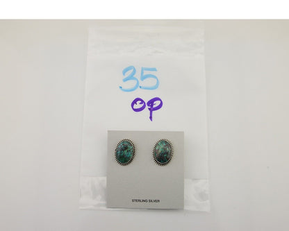 Navajo Dangle Earrings 925 Silver Blue Turquoise Signed Melissa Yazzie C.80's