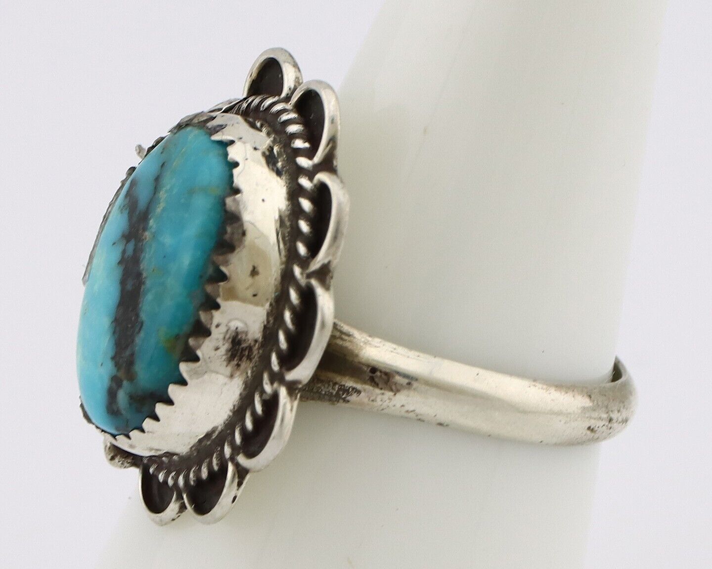 Navajo Handmade Ring 925 Silver Turquoise Native American Artist C.80's