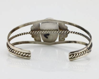 Navajo Bracelet 925 Silver Sleeping Beauty Turquoise Artist Signed LT CHEE C80s
