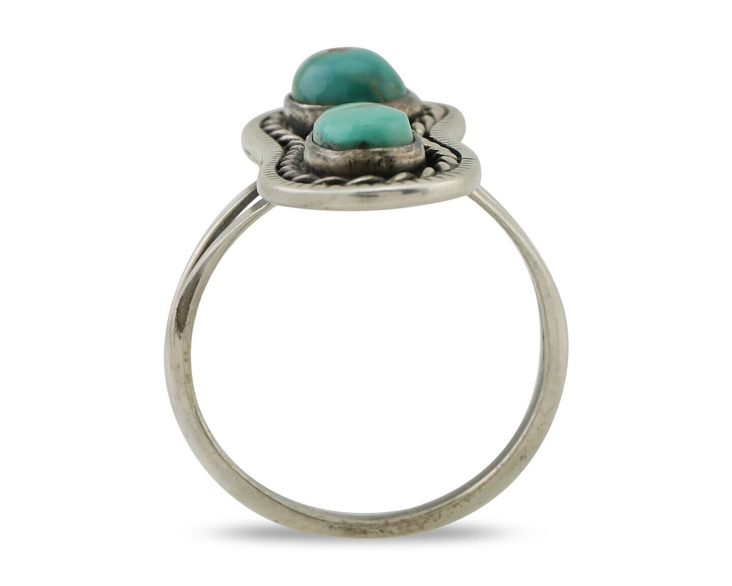 Navajo Handmade Ring 925 Silver Natural Turquoise Native American Artist C.80's