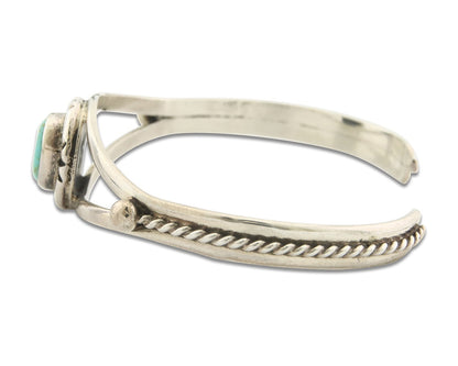 Vintage Navajo Bracelet 925 Silver Turquoise Tranditional Handmade Signed Gecko