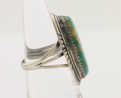Navajo Ring 925 Silver Natural Blue Turquoise Artist Signed USA C.80's