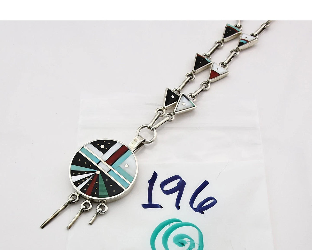 Navajo Necklace Natural Gemstone Handmade Vintage Signed H. Smith