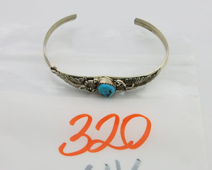 Navajo Bracelet 925 Silver Cuff Turquoise Handmade Native Artist C.80's