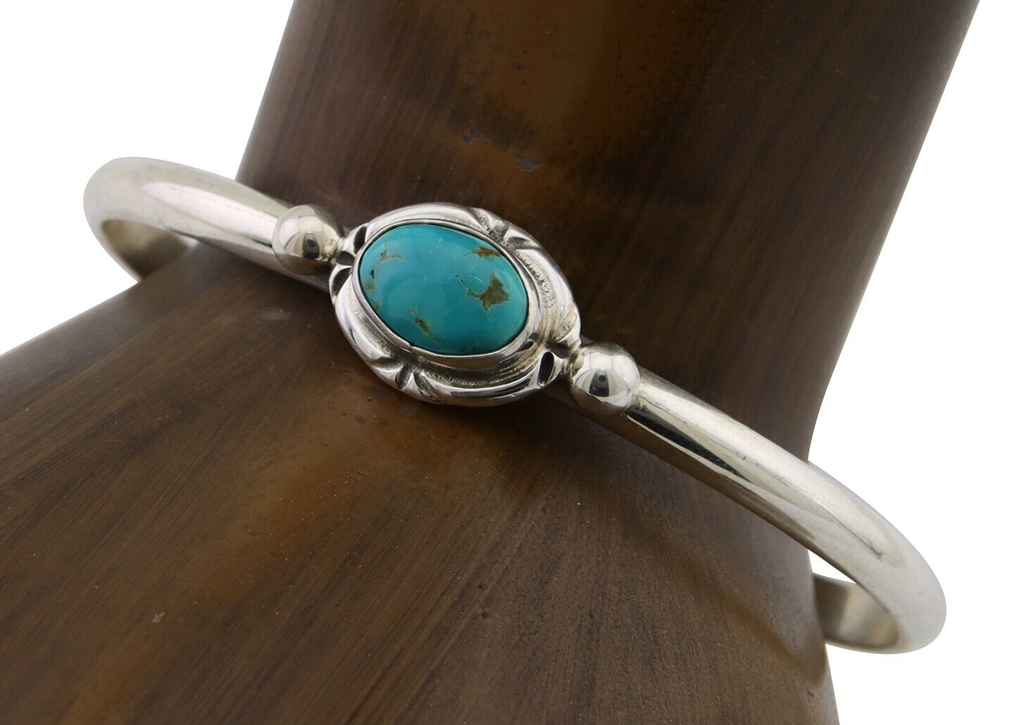 Navajo Bracelet 925 Silver Natural Turquoise Native American Artist C.80's