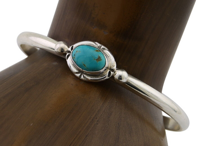 Navajo Bracelet 925 Silver Natural Turquoise Native American Artist C.80's