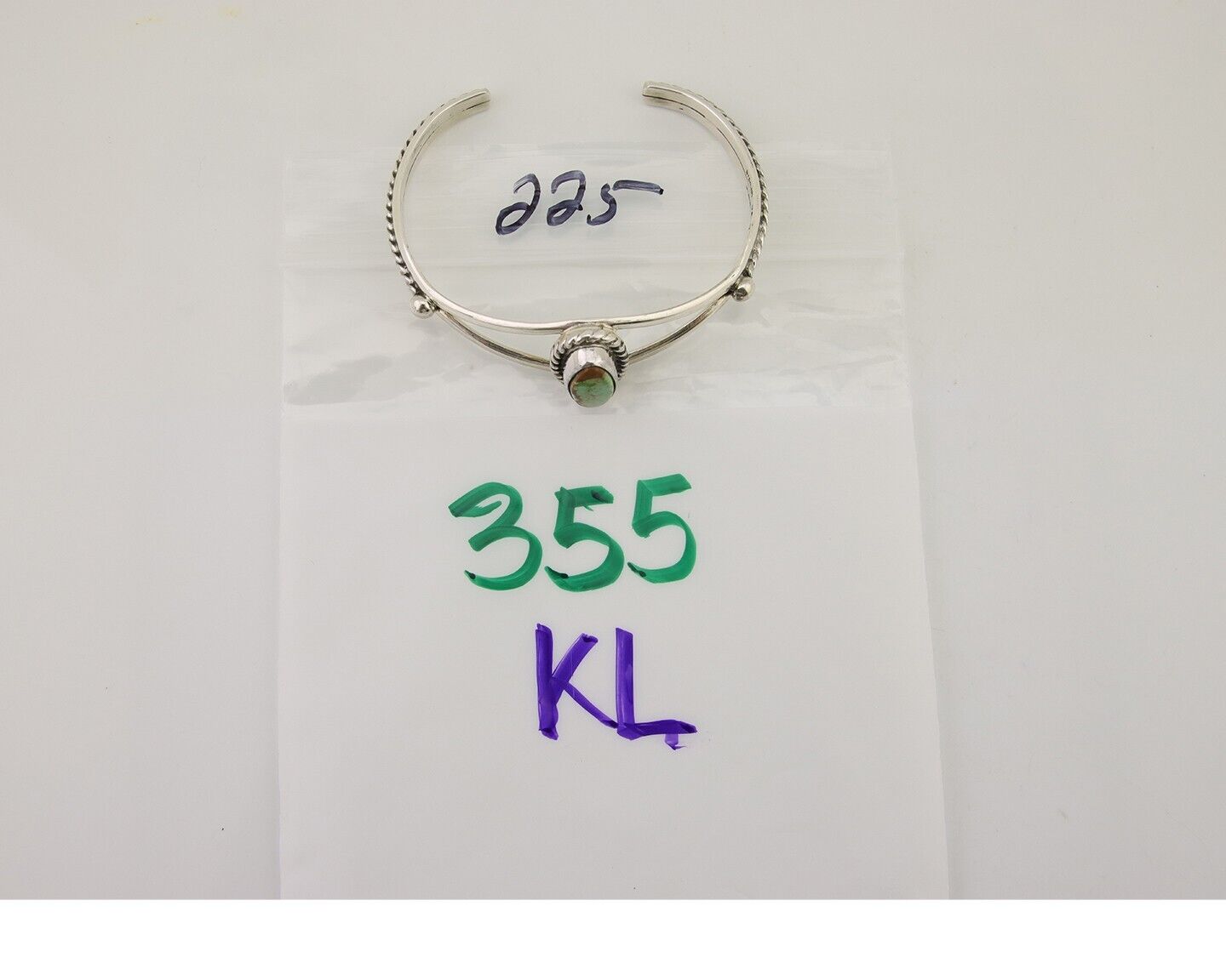 Navajo Bracelet 925 Silver Blue Turquoise Artist Signed Gecko C.80's