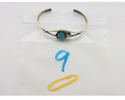 Navajo Handmade Bracelet 925 Silver Natural Blue Turquoise Native American C80s