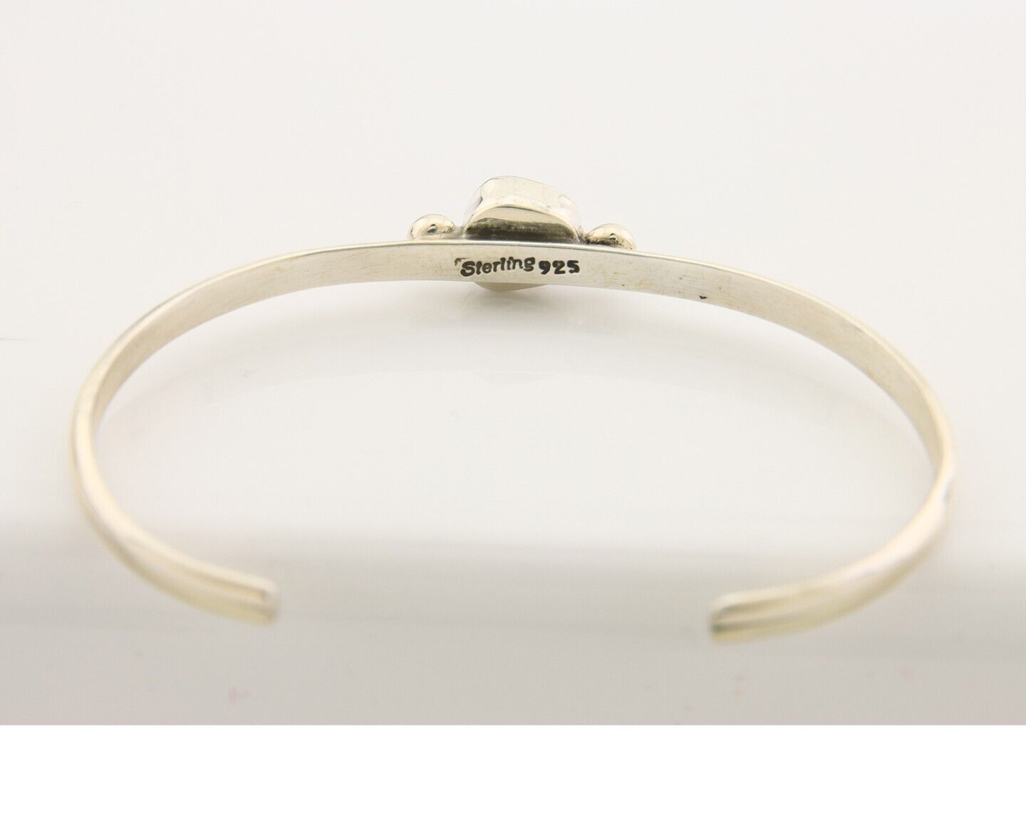 Navajo Bracelet .925 Silver Natural Red Coral Cuff Native American Artist C.80's