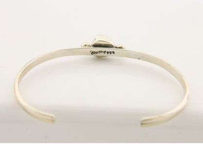 Navajo Bracelet .925 Silver Natural Red Coral Cuff Native American Artist C.80's