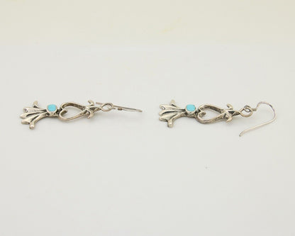 Navajo Dangle Earrings 925 Silver Blue Turquoise Native American Artist C.80's