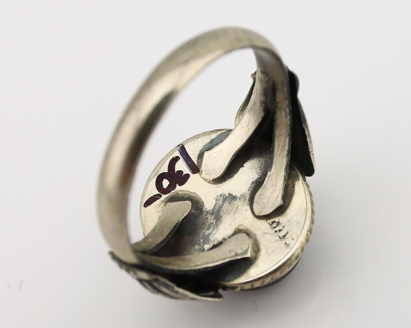 Navajo Handmade Ring 925 Silver Natural High Grade Fire Opal Native Artist C.80s